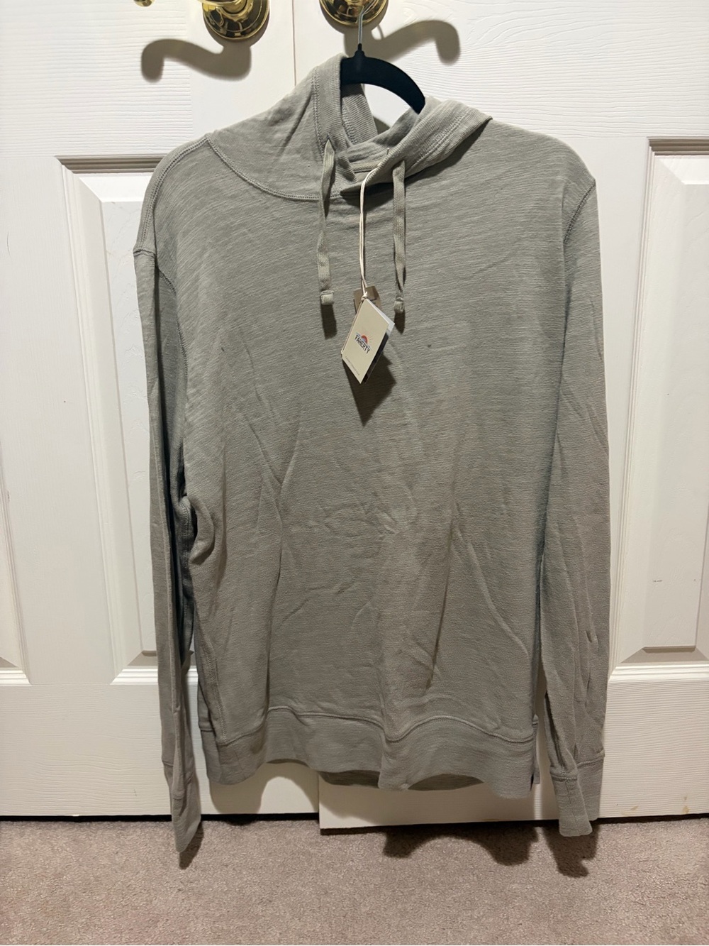 Faherty Men's Crewneck Hoodie in Light Gray